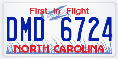 NC license plate DMD6724