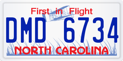 NC license plate DMD6734