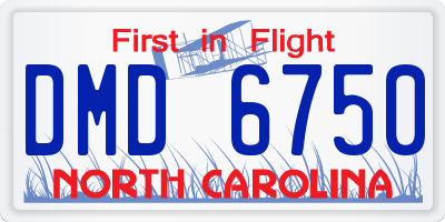 NC license plate DMD6750
