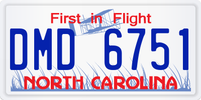 NC license plate DMD6751