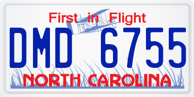 NC license plate DMD6755