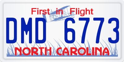 NC license plate DMD6773