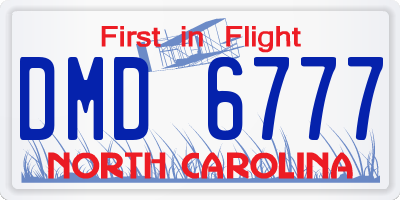 NC license plate DMD6777