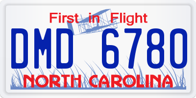 NC license plate DMD6780