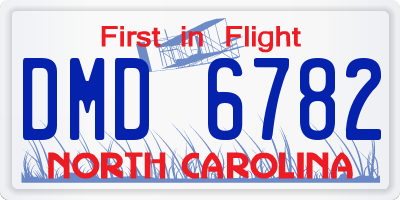 NC license plate DMD6782