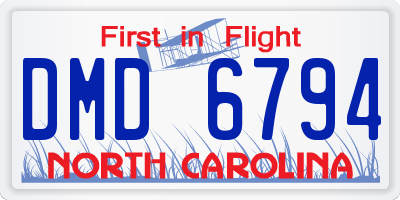 NC license plate DMD6794