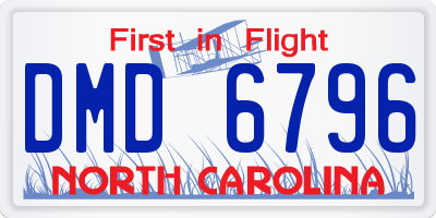 NC license plate DMD6796