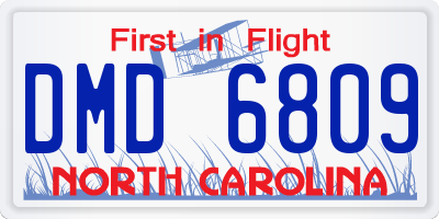 NC license plate DMD6809