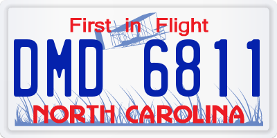 NC license plate DMD6811