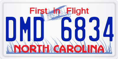 NC license plate DMD6834
