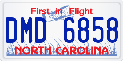 NC license plate DMD6858