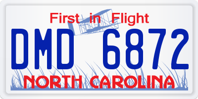 NC license plate DMD6872