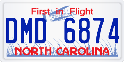 NC license plate DMD6874