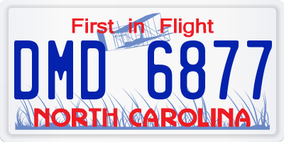 NC license plate DMD6877