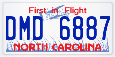 NC license plate DMD6887