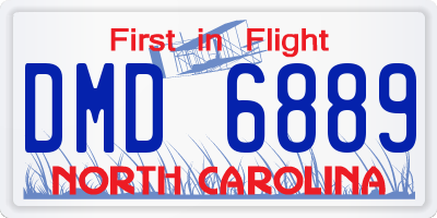 NC license plate DMD6889