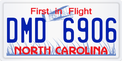 NC license plate DMD6906