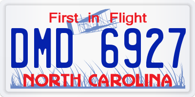 NC license plate DMD6927