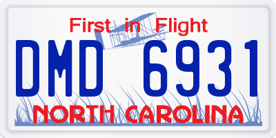 NC license plate DMD6931