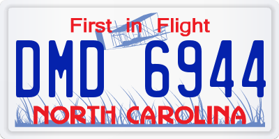 NC license plate DMD6944