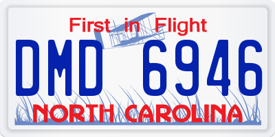 NC license plate DMD6946