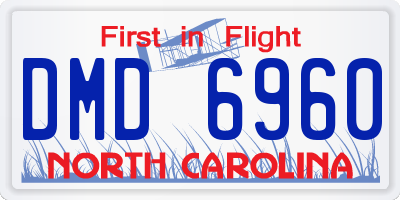 NC license plate DMD6960