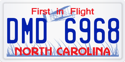 NC license plate DMD6968