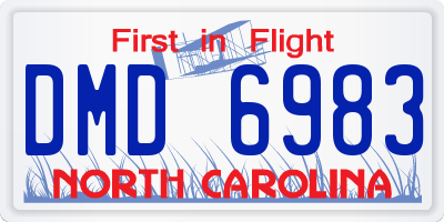 NC license plate DMD6983