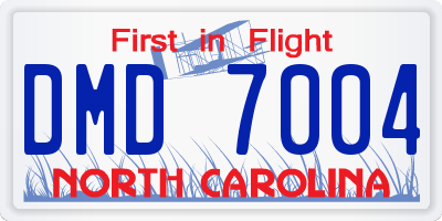 NC license plate DMD7004