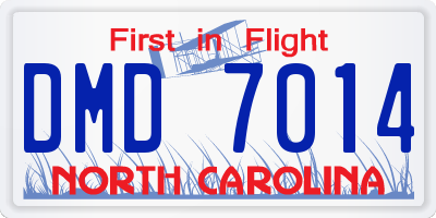 NC license plate DMD7014