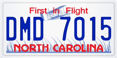 NC license plate DMD7015