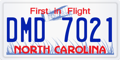 NC license plate DMD7021