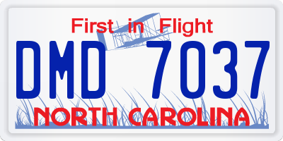 NC license plate DMD7037