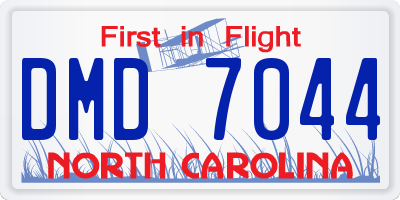 NC license plate DMD7044