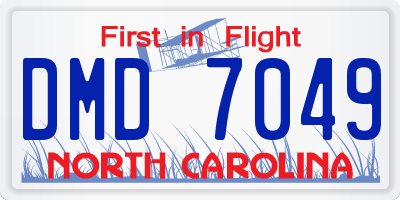 NC license plate DMD7049