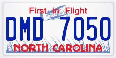NC license plate DMD7050