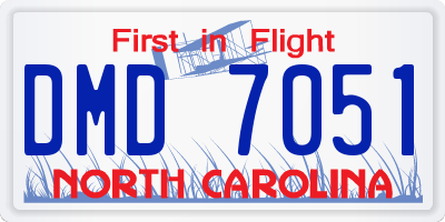 NC license plate DMD7051