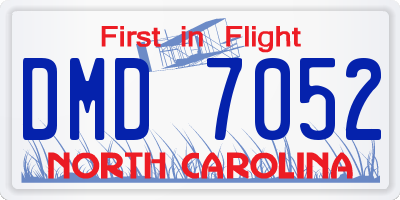 NC license plate DMD7052