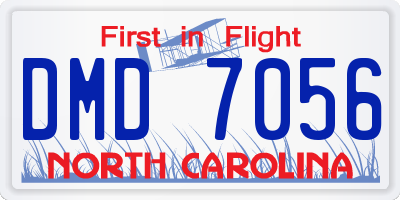 NC license plate DMD7056