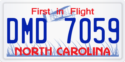 NC license plate DMD7059