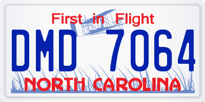 NC license plate DMD7064