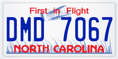 NC license plate DMD7067