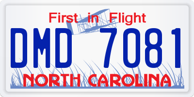 NC license plate DMD7081