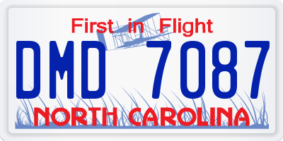 NC license plate DMD7087