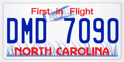 NC license plate DMD7090