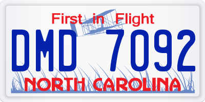 NC license plate DMD7092