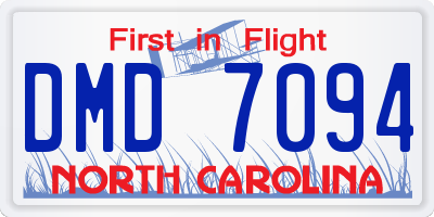 NC license plate DMD7094