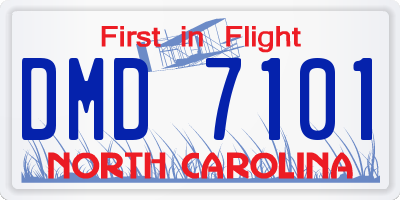 NC license plate DMD7101