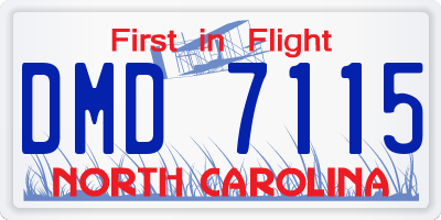 NC license plate DMD7115
