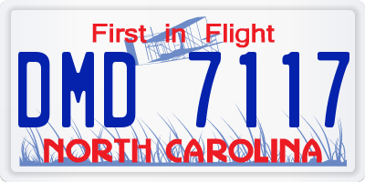 NC license plate DMD7117